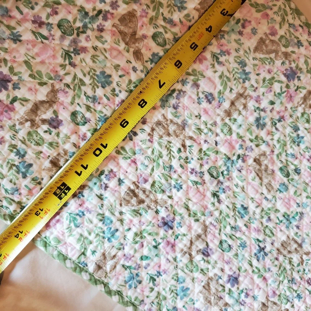 Rachel Ashwell Farmhouse Reversible Quilted Table Runner Gingham Green 71x13